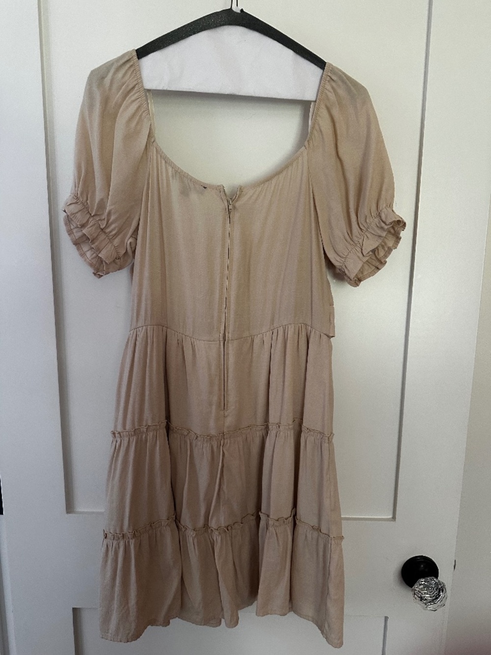 Trixie Light Tan Short-Sleeve Dress